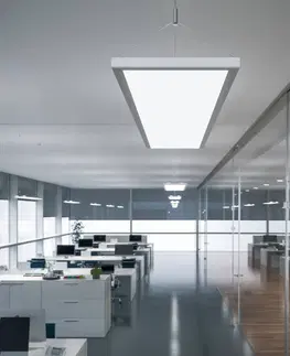 Závěsná světla Waldmann LED závěsné světlo IDOO pro kanceláře 49 W stříbro