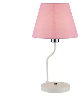 Lampy  Stolní lampa YORK 1xE14/60W/230V růžová/bílá 