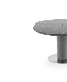 Jídelní stoly HALMAR Kulatý rozkládací jídelní stůl Richie šedý mramor