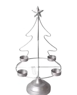 Vánoční svícny Mondex Vánoční svícen Br4on SANTA LILA 38 cm stříbrný