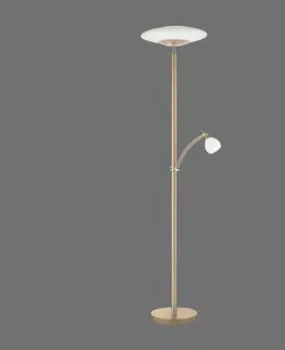 Stojací lampy Paul Neuhaus LED stojací lampa Troja čtecí rameno, dim, zlatá