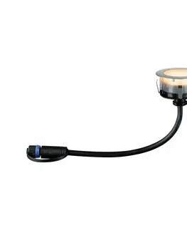 Nájezdová a pochozí svítidla PAULMANN Plug & Shine LED zemní svítidlo Floor samostatné svítidlo neláká hmyz IP67 2200K 2W stříbrná