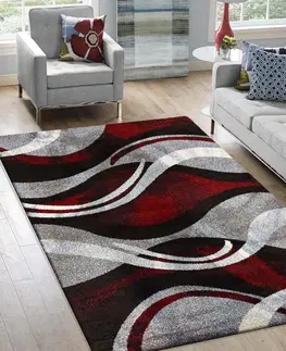 Moderní koberce Originální koberec s abstraktním vzorem v červenošedé barvě Šířka: 120 cm | Délka: 170 cm