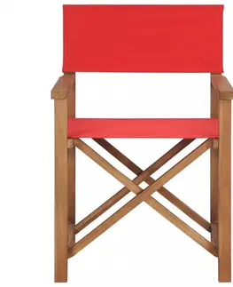 Zahradní křesla a židle Režisérská židle teakové dřevo Dekorhome Zelená