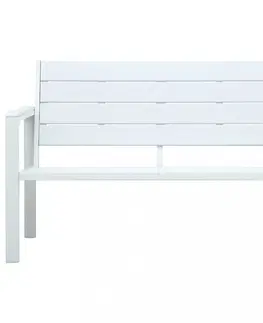 Zahradní lavice Zahradní lavice 120 cm HDPE bílá dřevěný vzhled