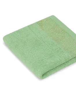Ručníky AmeliaHome Sada 3 ks ručníků BELLIS klasický styl světle zelená, velikost 50x90+70x130
