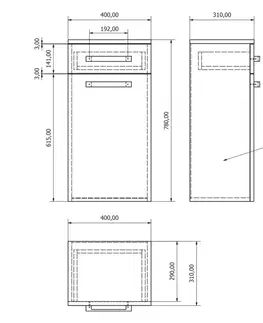Koupelnový nábytek AQUALINE VEGA skříňka spodní s košem 40x78x31cm, bílá VG078