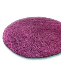 Koberce a koberečky Dywany Lusczow Kulatý koberec SHAGGY Hiza 5cm fialový, velikost kruh 150