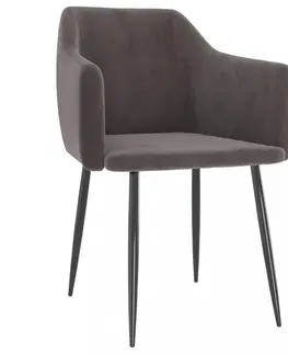 Židle Jídelní židle 2 ks samet / kov Dekorhome Růžová