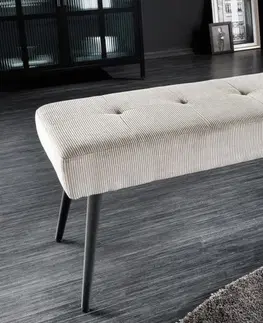 Stylové a luxusní lavice Estila Moderní lavice Soreli v provedení světle šedý manšestr 100cm