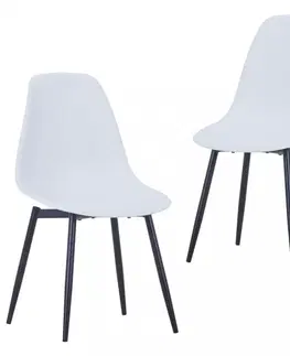 Židle Jídelní židle 2 ks plast / kov Dekorhome Černá