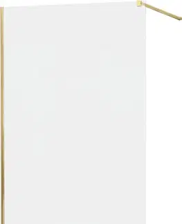 Sprchové zástěny MEXEN/S KIOTO Sprchová zástěna WALK-IN 100x200 cm 8 mm, zlatá, matné sklo 800-100-101-50-30