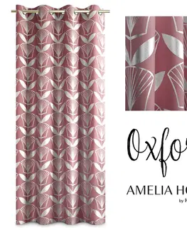 Záclony Závěs AmeliaHome Oxford IIIII růžový, velikost 140x250