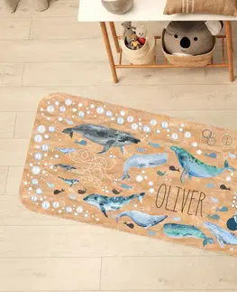 Korkové koberce Dětský korkový koberec pro kluky - Velryby
