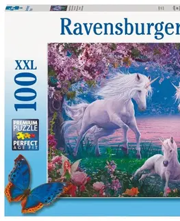 Hračky puzzle RAVENSBURGER - Překrásní jednorožci 100 dílků