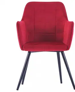 Židle Jídelní židle 6 ks samet / ocel Dekorhome Černá