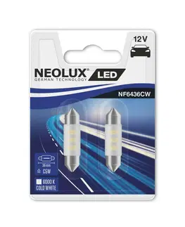 Autožárovky NEOLUX LED 12V 0,5W SV8,5-8 36mm 6000K Cold White blistr 2ks NF6436CW-02B