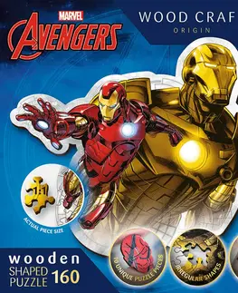 Hračky puzzle TREFL - Dřevěné puzzle 160 dílků - Statečný Iron Man / Disney Marvel Heroes