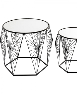 Odkládací stolky KARE Design Odkládací stolek Cobweb - černý (set 2 kusů)