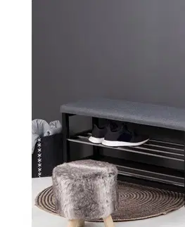 Lavice do ložnice Norddan Designová lavice Rhory 100 cm šedá / černá