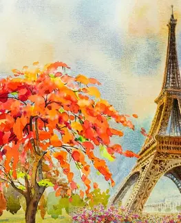 Obrazy města Obraz Eiffelova věž v pastelových barvách