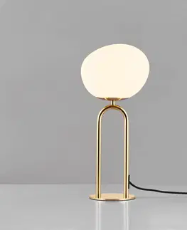 Stolní lampy DFTP by Nordlux Stolní lampa Shapes stínidlo ze skla, bílá/mosaz