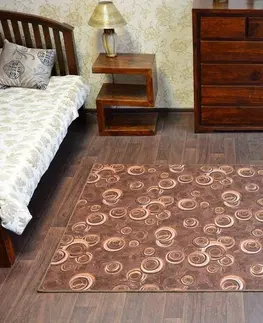 Koberce a koberečky Dywany Lusczow Kusový koberec DROPS Bubbles hnědý, velikost 500x600