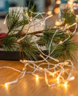Vánoční dekorace Lindby Lindby LED světelný řetěz Yven, 30 světel, 320 cm, časovač