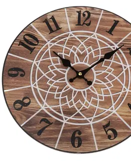 Hodiny Nástěnné hodiny Mandala 34 cm, natural