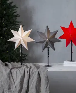 Vánoční světelná hvězda STAR TRADING Stojací hvězda Mixa kov/papír černá/tmavě šedá