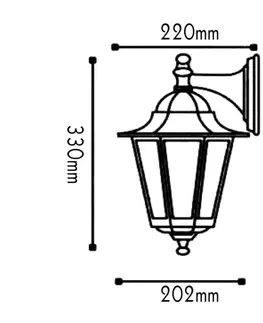 Rustikální venkovní nástěnná svítidla ACA Lighting Garden lantern venkovní nástěnné svítidlo HI6022GB