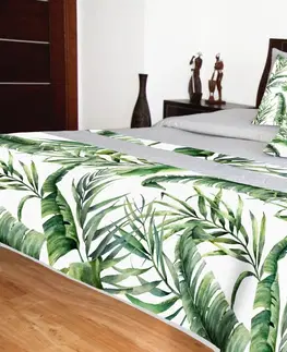 Přehozy na postel 3D s barevným potiskem Luxusní přehozy na postel s potiskem listů