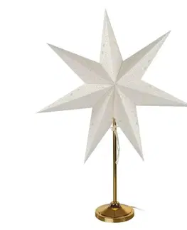 Interiérové dekorace EMOS Vánoční hvězda papírová se zlatým stojánkem, 45 cm, vnitřní DCAZ15
