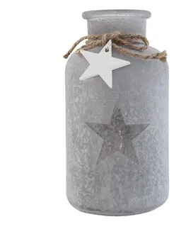 Džbány Dekorační skleněná láhev s hvězdou - Ø10*20 cm Clayre & Eef 6GL1693