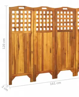 Paravány Paravan akáciové dřevo Dekorhome 161x120 cm (4-dílný)