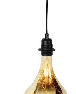 Zavesna svitidla Závěsné svítidlo černé stmívatelné včetně LED zrcadla zlaté stmívatelné - Cava Luxe