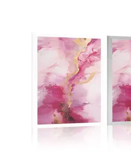 Mramorová abstrakce Plakát růžový mramor
