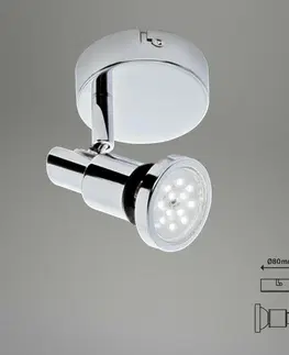 LED bodová svítidla BRILONER LED bodové svítidlo pr. 8 cm 1xGU10 4,8W 400lm chrom BRI 2992-018