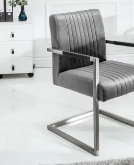 Luxusní jídelní židle Estila Moderní židle Imperial 88cm v šedém provedení