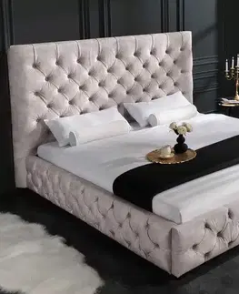 Designové postele LuxD 27691 Designová postel Laney 160 x 200 cm šampaňský samet