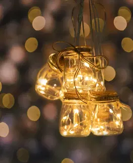 Vánoční řetězy a lamety DecoKing Dekorativní světelný řetěz s lahvičkami STREADA 230 cm