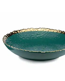 Talíře DekorStyle Hluboký keramicky talíř Kati 26 cm zelený