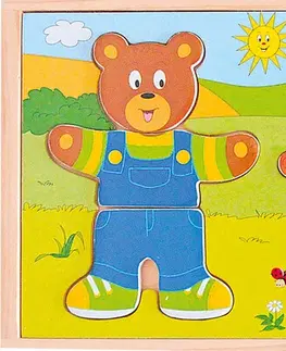 Hračky panenky WOODY - Šatní skříň Oblékni si svou medvědí rodinku