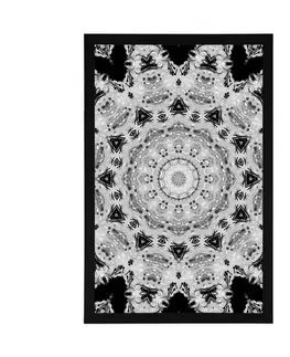 Černobílé Plakát zajímavá Mandala v černobílém provedení