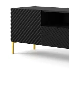 TV stolky ARTBm Tv stolek SURF 200 | 2D2S Provedení: Černý mat / zlaté nohy