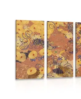 Abstraktní obrazy 5-dílný obraz abstrakce inspirovaná G. Klimtem