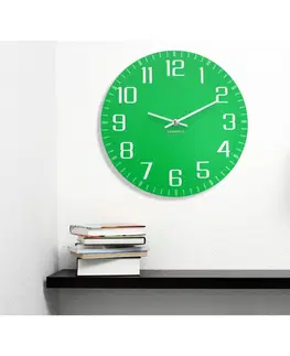 Nástěnné hodiny Zelené hodiny na zeď s tichým chodem