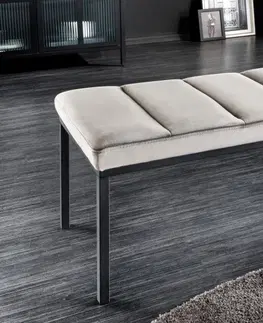 Stylové a luxusní lavice Estila Moderní čalouněná lavice Soreli světle šedý samet 80cm