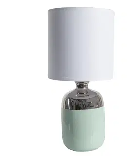 Lampy Stolní lampa s keramickou nohou a bílým stínidlem - Ø 15*33 cm E27/max 1*60W Clayre & Eef 6LMC0071