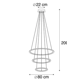 Zavesna svitidla Designová závěsná lampa šedá včetně LED 3stupňové stmívatelné -Tijn